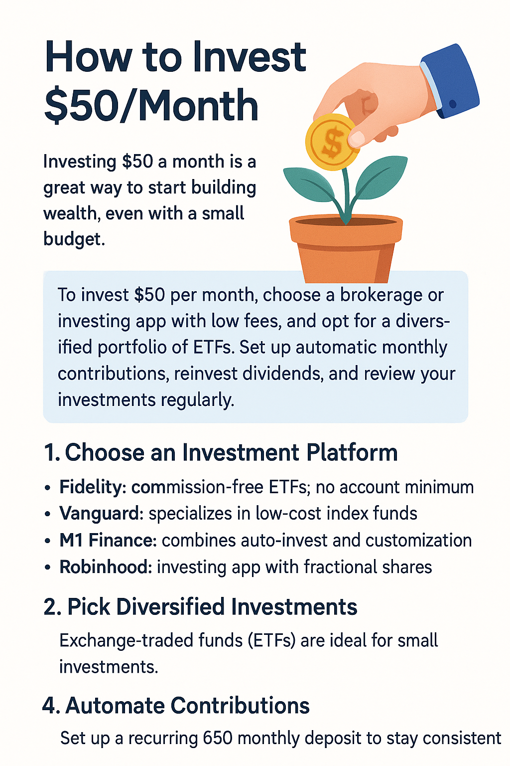 how to invest $50 a month
