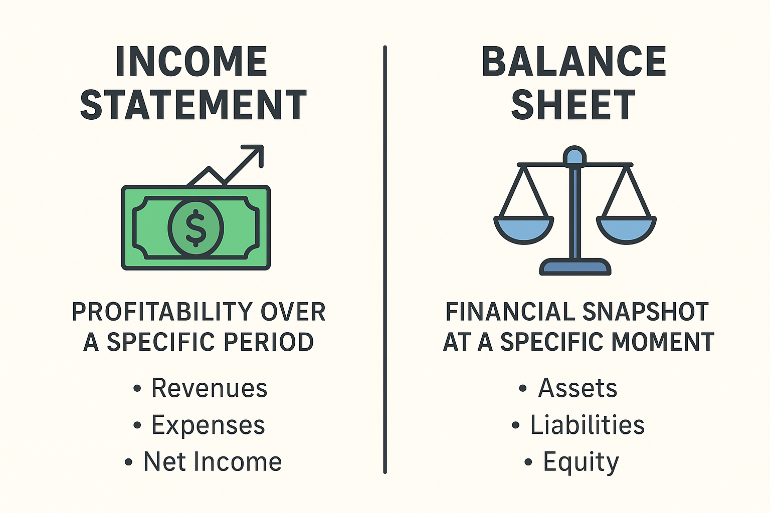income statement vs balance sheet